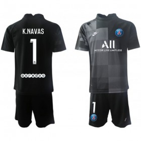 Fußballtrikots Paris Saint-Germain Torwart Keylor Navas 1 Kinder 2021-2022 Kurzarm Auswärts-trikot kaufen
